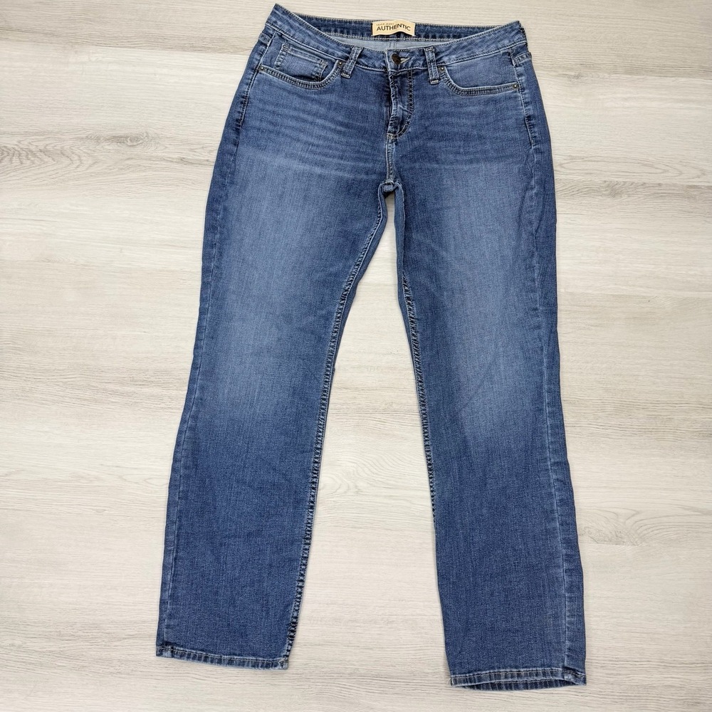 Silver Jeans Authentic Curvy Mid Slim Straight Size 12 L27 Medium Blue Wash